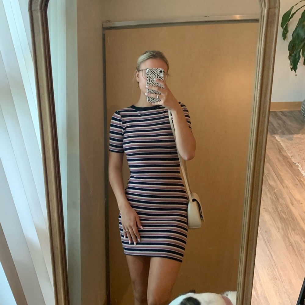 Striped bodycon t shirt dress